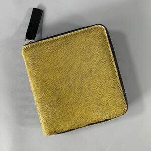 DRIES VAN NOTEN Olive Black Textured Pony Hair Leather Wallet